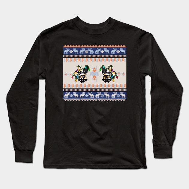 Merry Catmas! Long Sleeve T-Shirt by wanderlust untapped